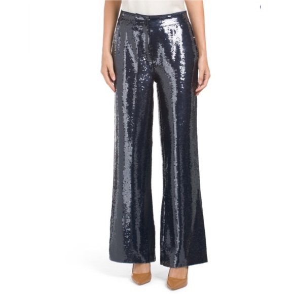 Elie Tahari Eclipse Navy Sequin Pant - Picture 12 of 16